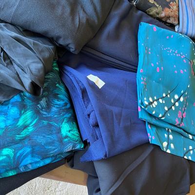 Lot of blues materials Prints, stripes, & plain