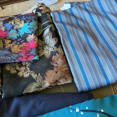 Lot of blues materials Prints, stripes, & plain
