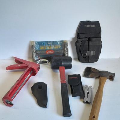 Caulking gun, Rubber mallet, Hatchet and more
