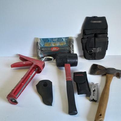Caulking gun, Rubber mallet, Hatchet and more