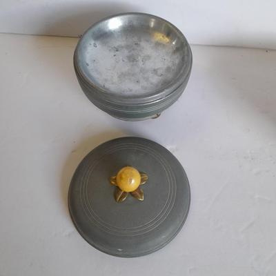 Vintage West Germany covered dish and lidded dish / trinket dish music box