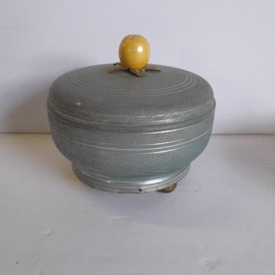 Vintage West Germany covered dish and lidded dish / trinket dish music box