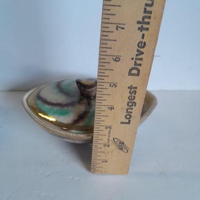 Vintage West Germany covered dish and lidded dish / trinket dish music box