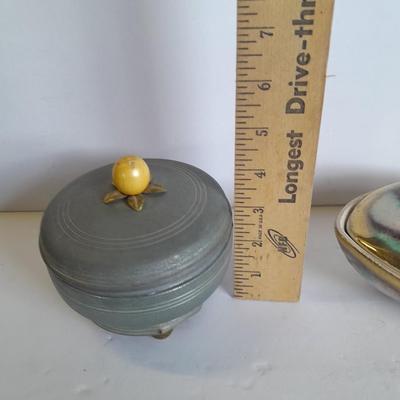 Vintage West Germany covered dish and lidded dish / trinket dish music box