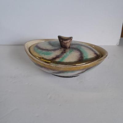 Vintage West Germany covered dish and lidded dish / trinket dish music box