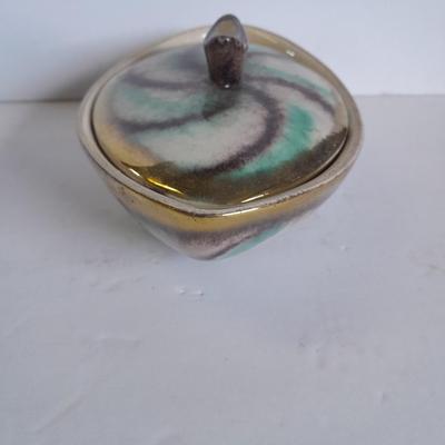 Vintage West Germany covered dish and lidded dish / trinket dish music box