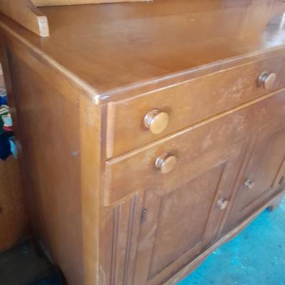 Two-piece Display Hutch with shelving and storage