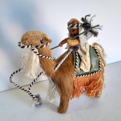 Vintage Camel hair Camel w/ Saudi Arabian Persian Bedouin Cameleer Rider