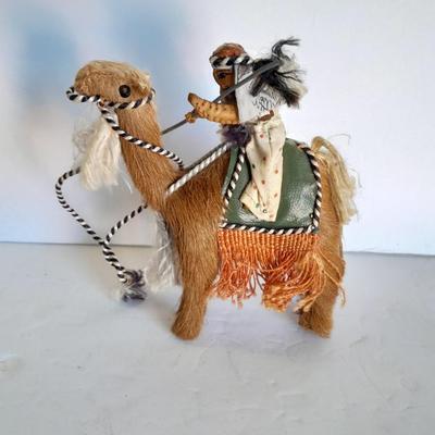 Vintage Camel hair Camel w/ Saudi Arabian Persian Bedouin Cameleer Rider