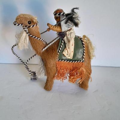 Vintage Camel hair Camel w/ Saudi Arabian Persian Bedouin Cameleer Rider
