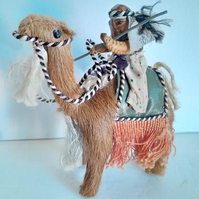 Vintage Camel hair Camel w/ Saudi Arabian Persian Bedouin Cameleer Rider