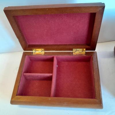 Lane cedar Jewlery box with two other wooden trinket boxes