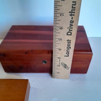 Lane cedar Jewlery box with two other wooden trinket boxes