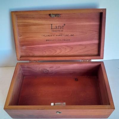 Lane cedar Jewlery box with two other wooden trinket boxes
