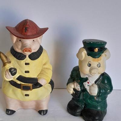 Pigs with a profession, First responder Pigs Firefighter and Officer
