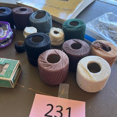 Embroidery floss & Sewing books