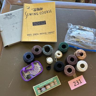 Embroidery floss & Sewing books