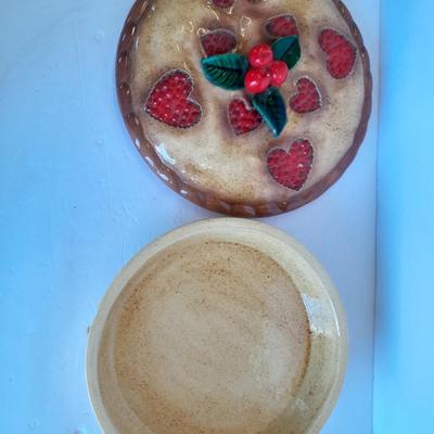 lidded Cherry Pie dish made with love