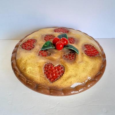lidded Cherry Pie dish made with love