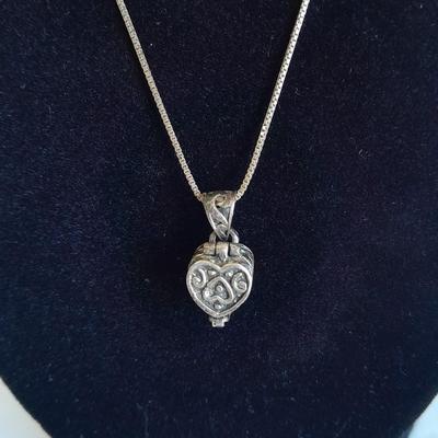 Marked .925 Chain with prayer box .925 marked pendant.