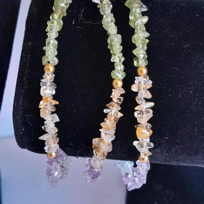 Matching colorful necklace and bracelet