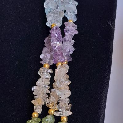 Matching colorful necklace and bracelet