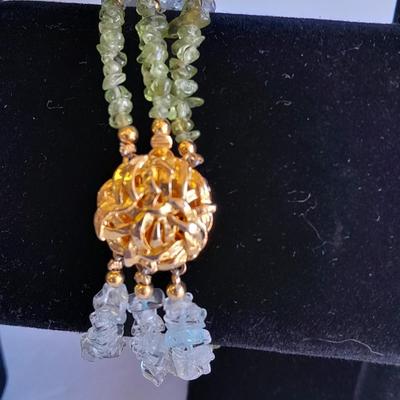 Matching colorful necklace and bracelet