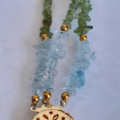 Matching colorful necklace and bracelet
