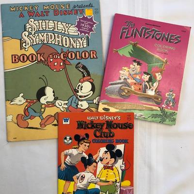 Three Vintage Coloring Books