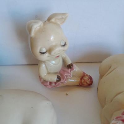 More pigs! Collectible pigs ballerina pig salt & pepper and others