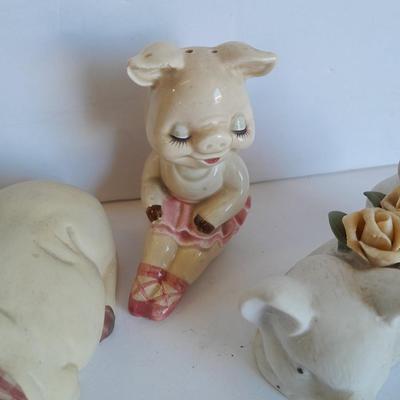 More pigs! Collectible pigs ballerina pig salt & pepper and others