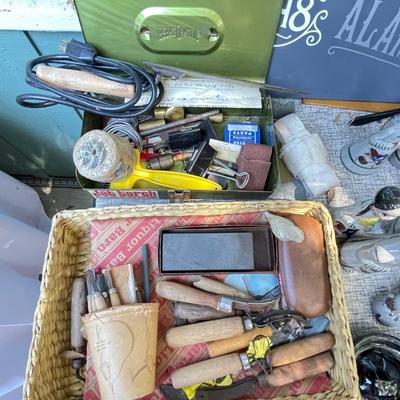 Tools and Nativity figurines