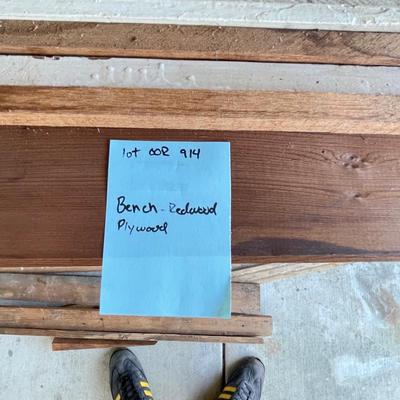 Bench redwood plywood