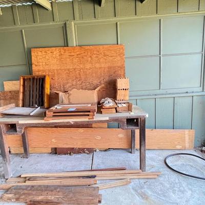 Bench redwood plywood