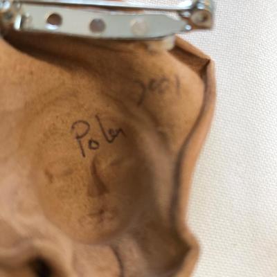 Necklace and leather Hand crafted, and artist signed pin