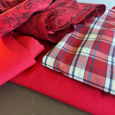 Reds & plaid material