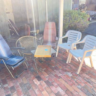 Tray, tables and chairs