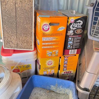 Cat litter and animal crates