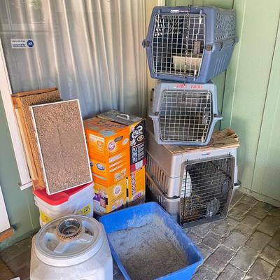 Cat litter and animal crates
