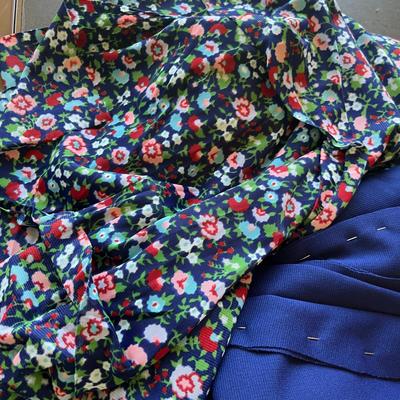 Blue & Flower print material