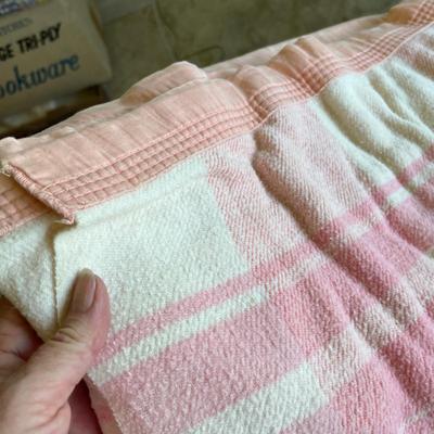 Vintage pink plaid blanket