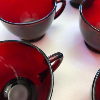 8 Royal Ruby Tea Cups / Punch Cups