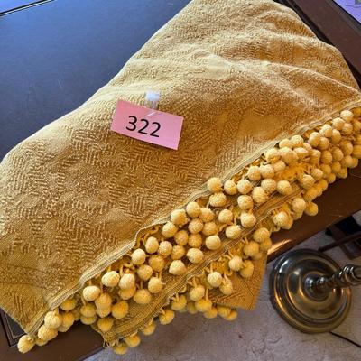 Vintage bed spread w/ Pom Pom edging