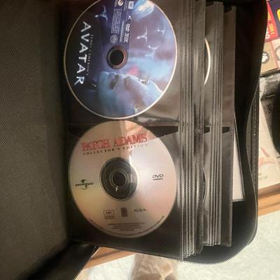 CDs in cases, and in binders
