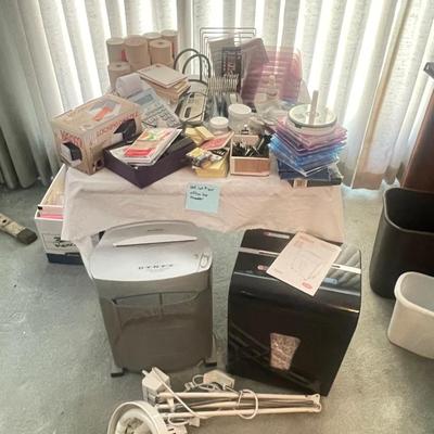 Office supplies and shredders
