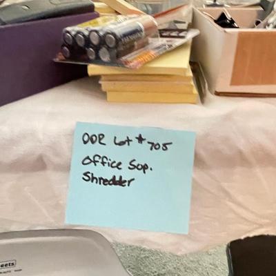 Office supplies and shredders