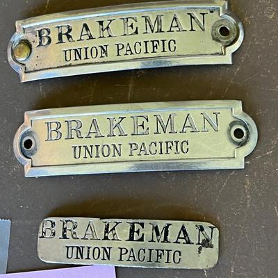 Vintage Union Pacific Brakeman Hat Badges
