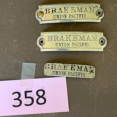 Vintage Union Pacific Brakeman Hat Badges
