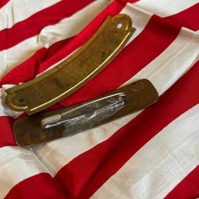 Union Pacific Vintage Conductor Hat Badges w/ Silk Award Flag