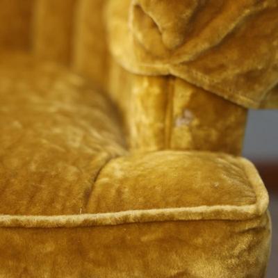 Velvet Yellow Club Chair (1 of 2)